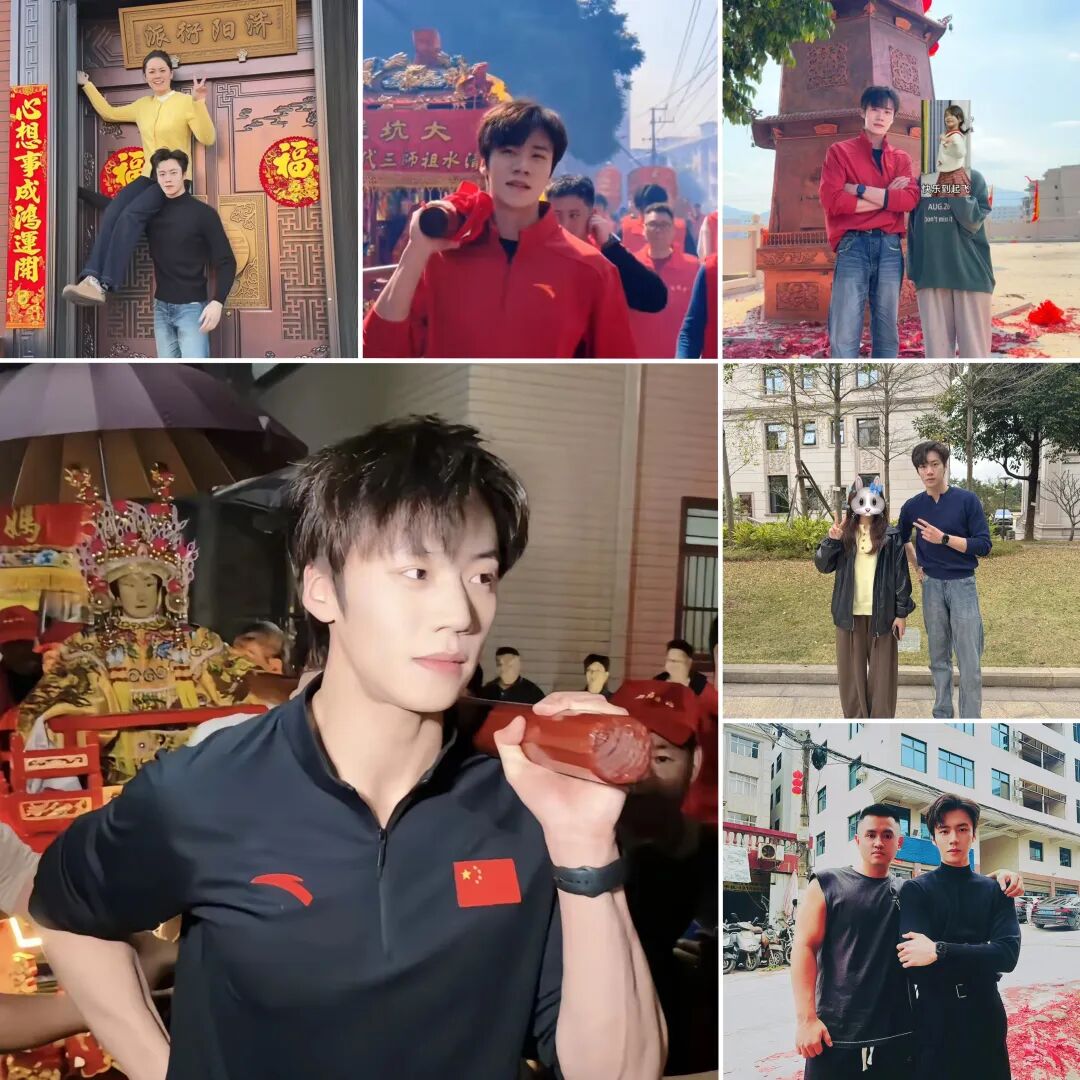 短剧男神春节去哪了？在村口，在景区，野生偶遇霸总！蔡欣洋抬金轿游神，王凯沐为家乡文旅代言！